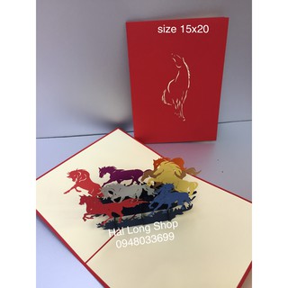 Bát Mã 2  -  Horse  -  Thiệp 3D