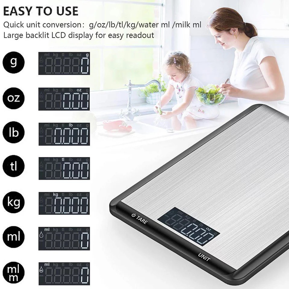 Cân tiểu ly 10kg định lượng 1g hợp kim thép chính xác cao tặng kèm pin  Tela Shop