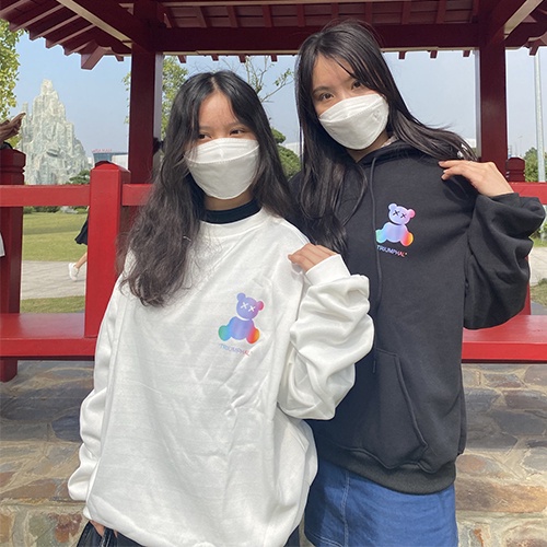 Áo Sweater nỉ bông tay dài in hình Bear phản quang chất cotton dày dặn | BigBuy360 - bigbuy360.vn