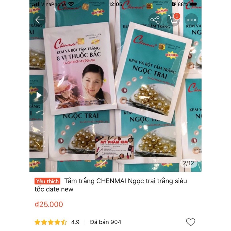 ✅Tắm trắng Chenmai Ngọc Trai Thái Lan chính hãng