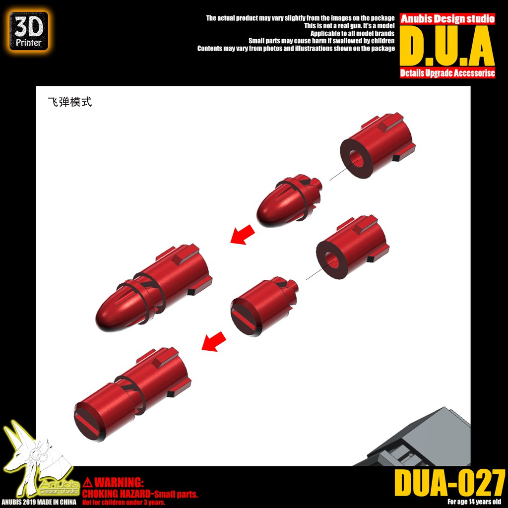 Phụ kiện mod ANUBIS - Chi tiết nhựa mô hình in 3D DUA027
