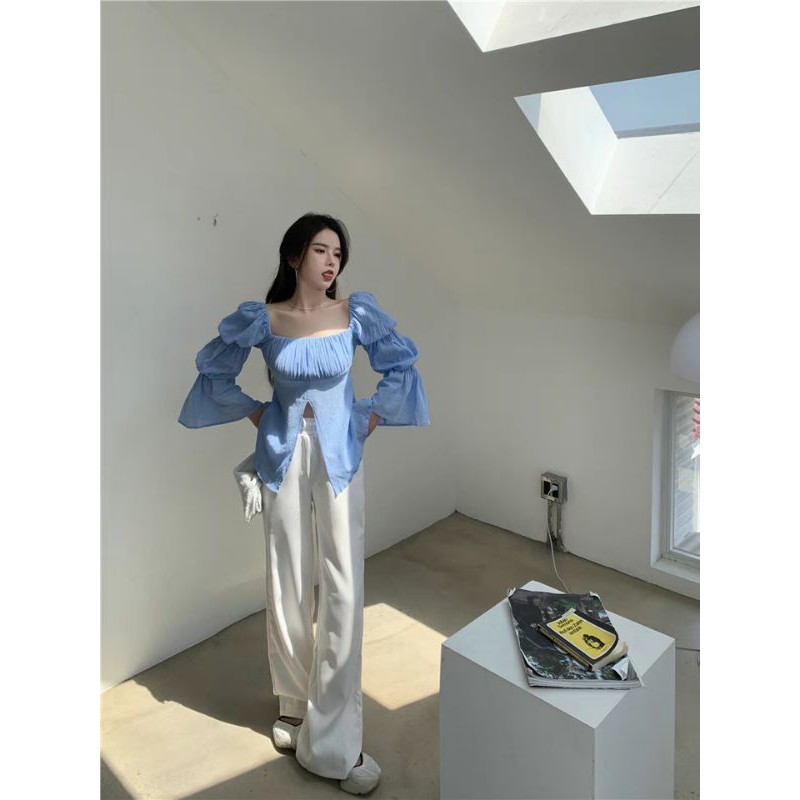 Áo trễ vai xẻ tà