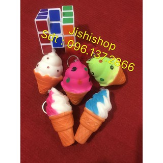 Squishy Kem Ốc Quế kèm móc khóa sang chảnh uy tín