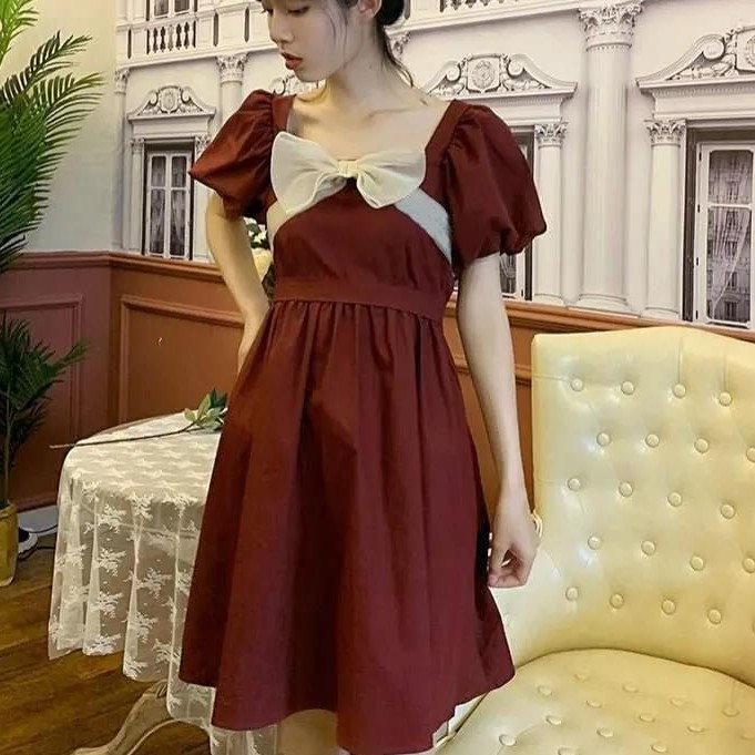 ⭐0412⭐Retro style square collar French dress | BigBuy360 - bigbuy360.vn