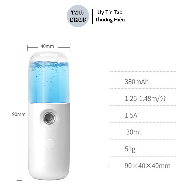 Máy xịt khoáng mini nano cầm tay phun sương kiêm máy xông hơi mini - T2K Shop