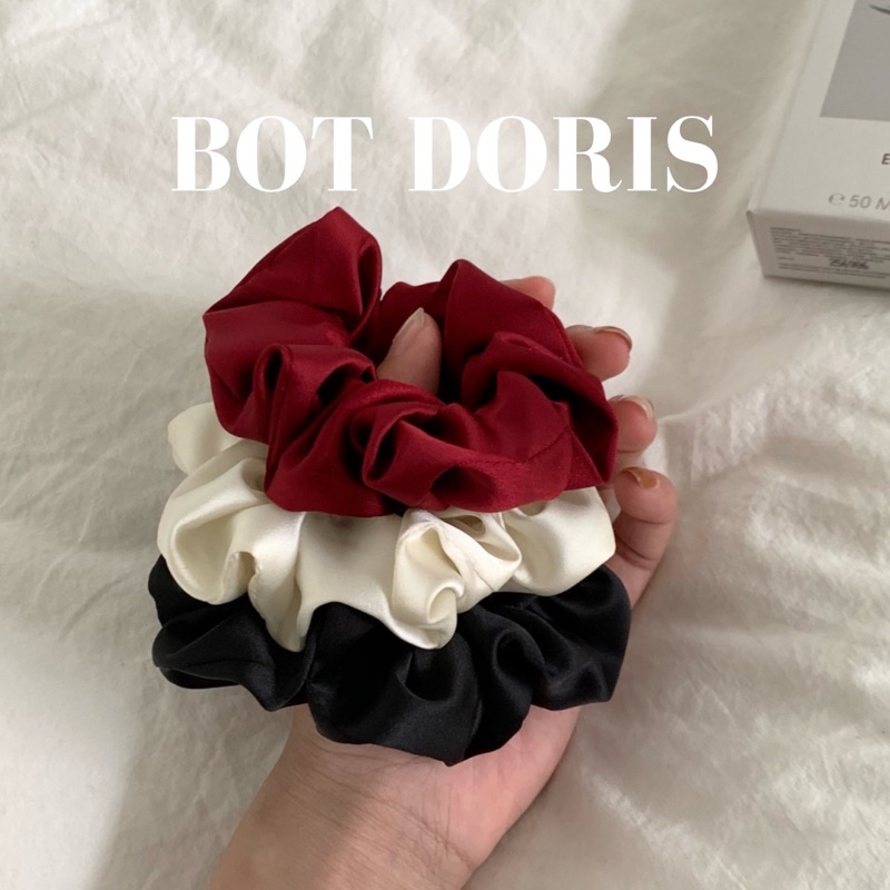 Cột tóc scrunchies lụa sang chảnh, phụ kiện thời trang phong cách Hàn quốc