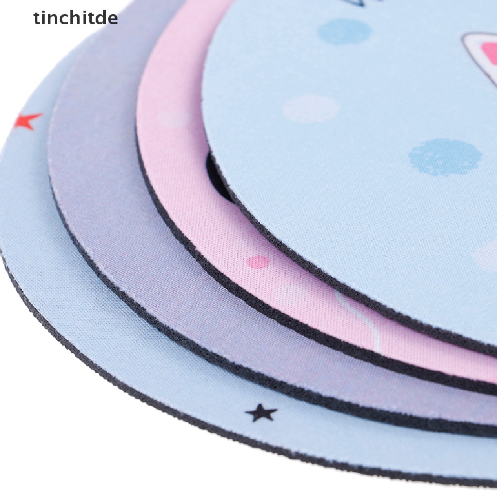 1 Miếng Lót Chuột Máy Tính Hình Tròn Bằng Cao Su Chống Trượt Dễ Thương