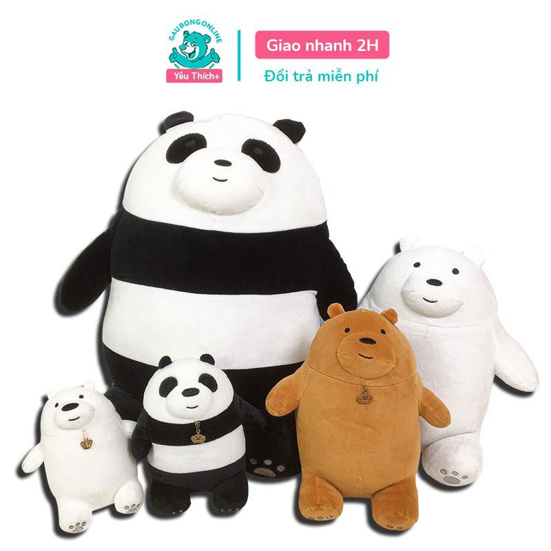 We are Bear- Anh em nhà gấu cỡ 30 cm màu nâu, trắng, trắng đen