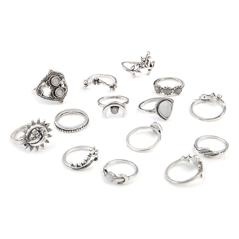 Set 14 Nhẫn Đốt Ngón Tay Nhiều Kiểu Phong Cách Boho