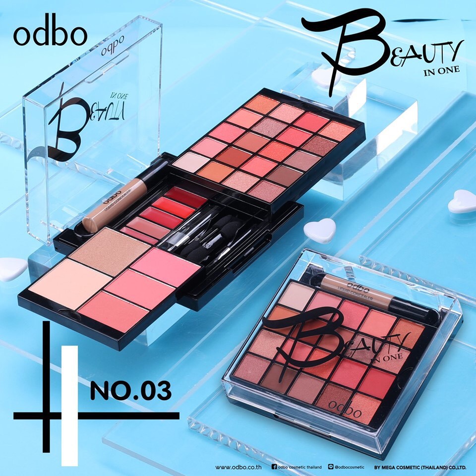 [Odbo] Bộ mỹ phẩm trang điểm Phấn phủ+mắt nhũ+Má hồng+highlight Thái Lan | BigBuy360 - bigbuy360.vn