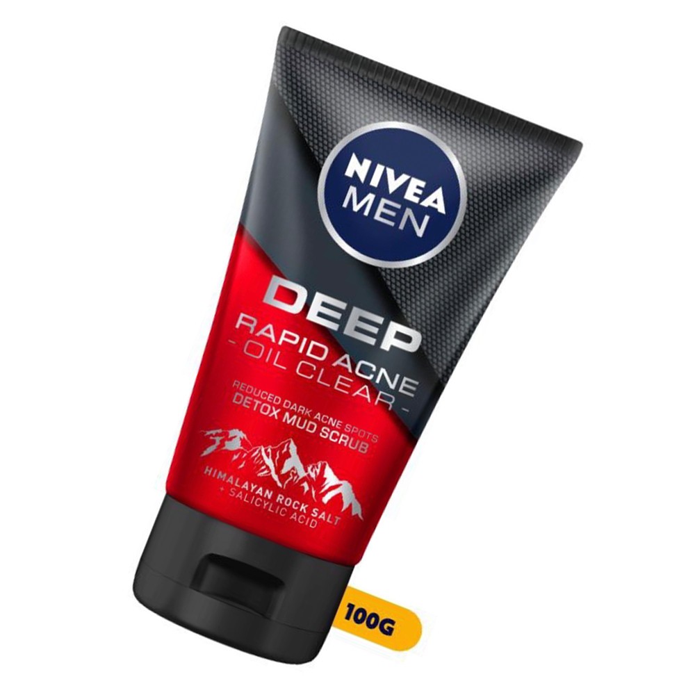 Sữa rửa mặt làm sạch NIVEA MEN Deep Rapid Acne Oil Clear 100g - Đức Chính Hãng