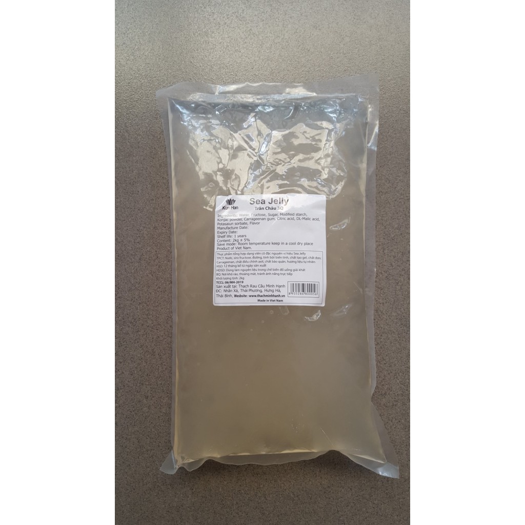 Thạch Ngọc Trai (Trân Châu) Trắng 3Q Sea Jelly Gói 2kg - Nguyên Liệu Pha Chế Trà Sữa