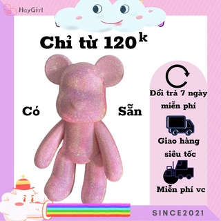Gấu đính đá - gấu bearbirck tự đính đá cực xinh, bearbrick handmade full size 18-53cm
