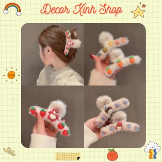 Kẹp càng cua lớn vải lông nhung hottrend chất lượng tốt được đính kèm nhiều họa xinh xắn