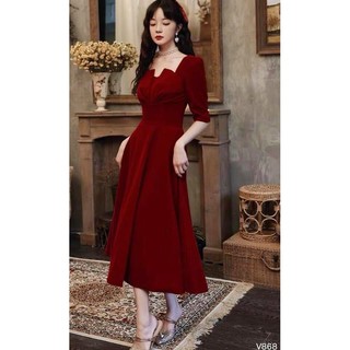 đầm xòe dự tiệc xếp ly ngực