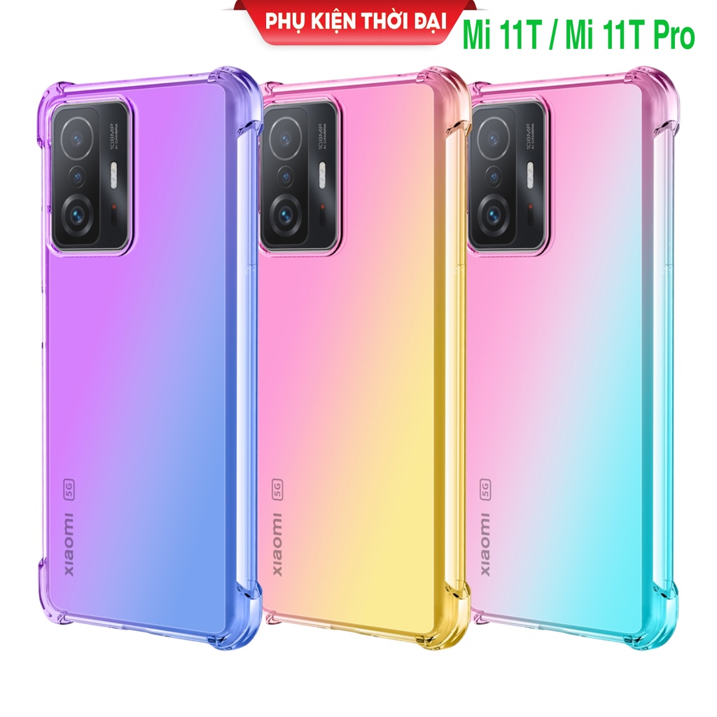 Ốp lưng Xiaomi Mi 11T / Mi 11T Pro dẻo silicon đa sắc lồi 4 góc chống sốc chống va đập