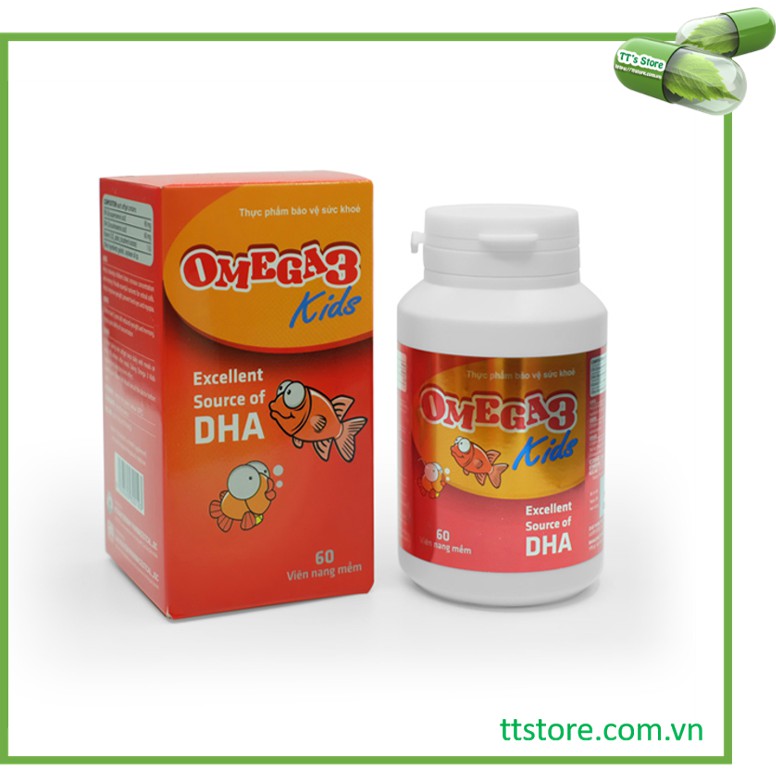 OMEGA 3 KIDS [Hộp 60 viên] - Tăng cường thị lực, chống mỏi mắt, phát triển trí não [omega3 kids, kid]