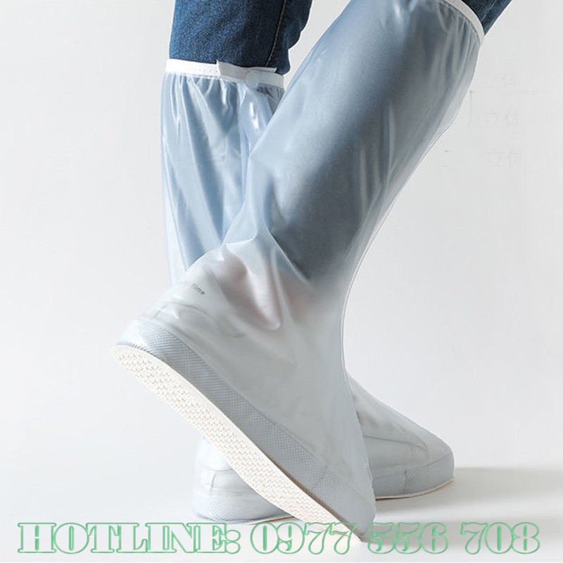 Ủng đi mưa 𝐅𝐑𝐄𝐄𝐒𝐇𝐈𝐏 Ủng bọc giày đi mưa cao cổ đế cao su chống trơn trượt chất liệu nhựa PVC cao cấp dầy dặn