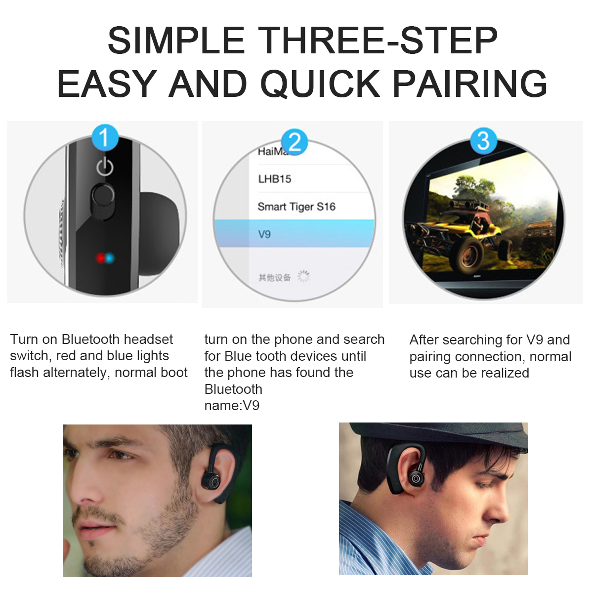 Tai Nghe Bluetooth 5.1 V9 Không Dây Cho Điện Thoại | BigBuy360 - bigbuy360.vn