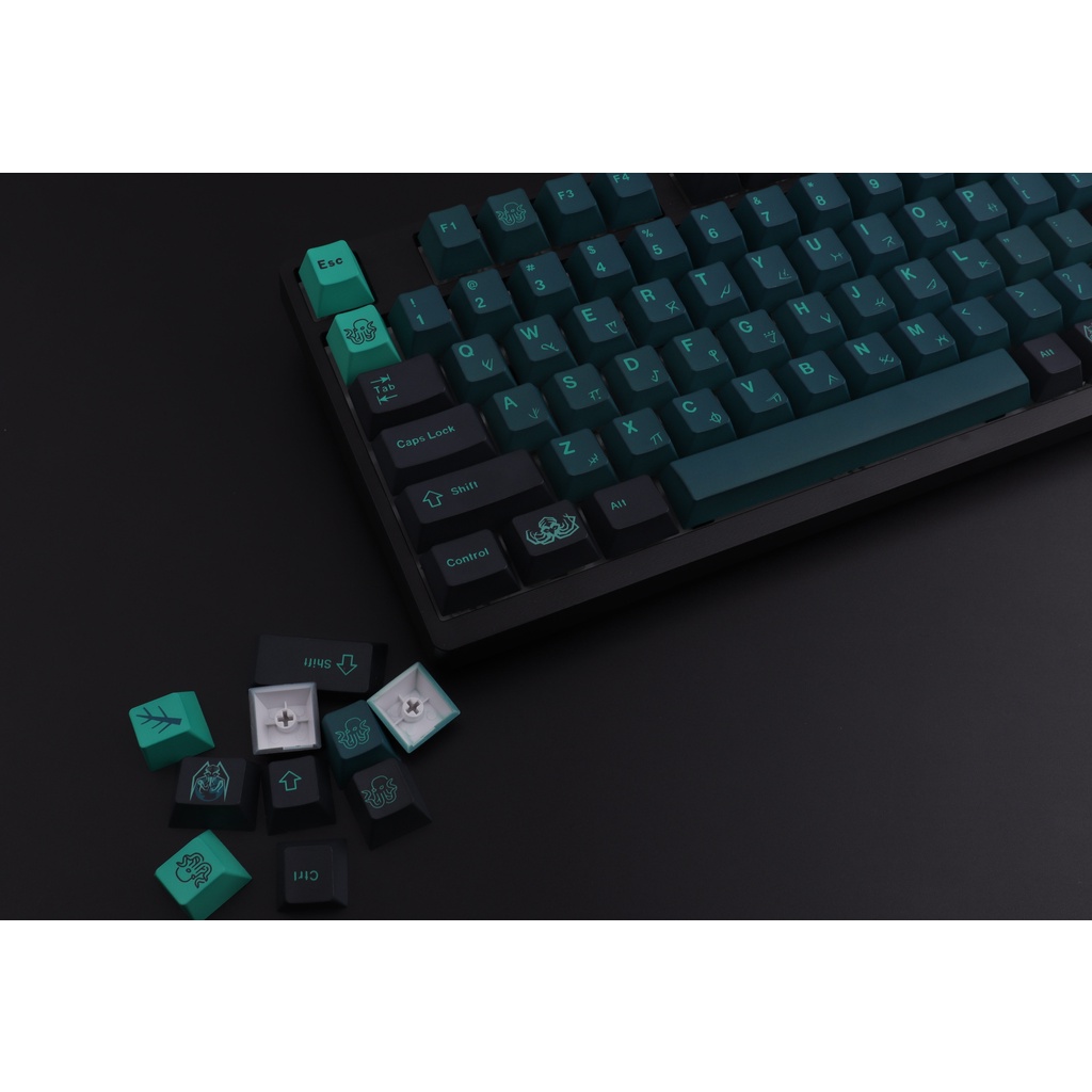 GMK Horror abyss PBT Keycap, 129 phím keycaps Cherry Profile DYE-SUB Cá nhân hóa Keycaps cho bàn phím cơ