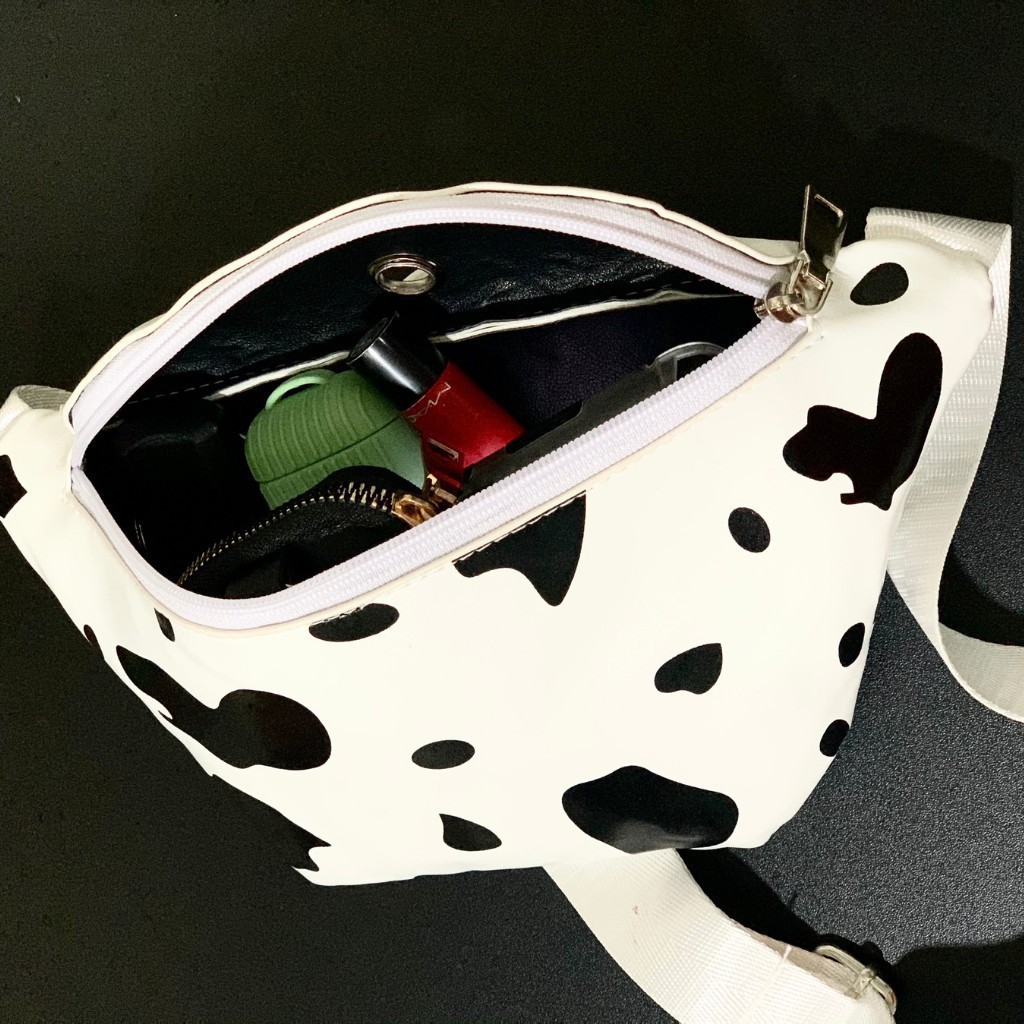 Túi Bao Tử Đeo Chéo Họa Tiết Bò Sữa Chất Da PU Mềm Dễ Thương Phong Cách Hàn Quốc | BigBuy360 - bigbuy360.vn
