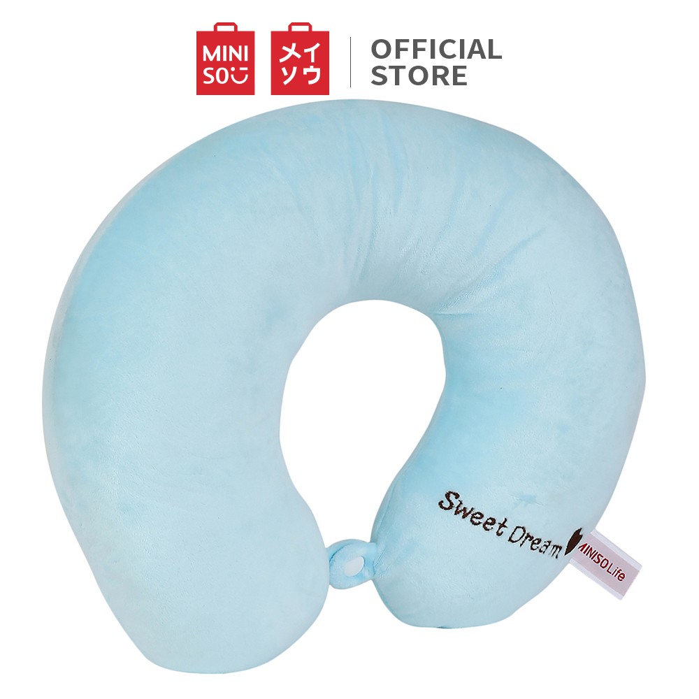 Gối ngủ chữ U kê cổ Miniso (Xanh nhạt/Vàng)