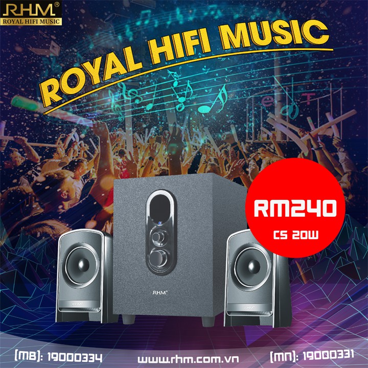 Loa vi tính RHM 240, công suất 20W, chính hãng phân phối, bảo hành 12 tháng
