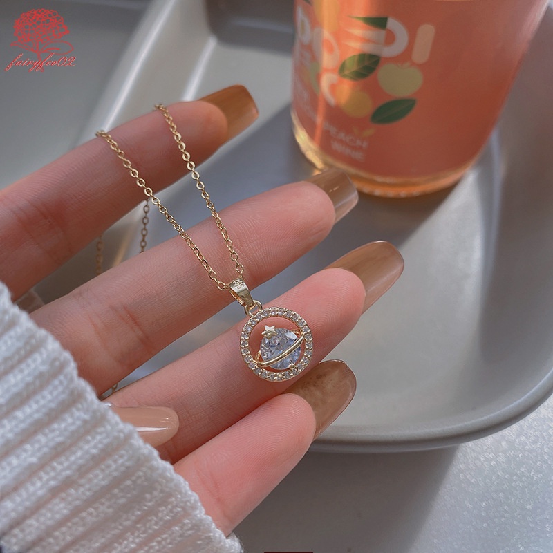 Vòng cổ Mạ Vàng 18K Đính Hạt Giả Ngọc Trai