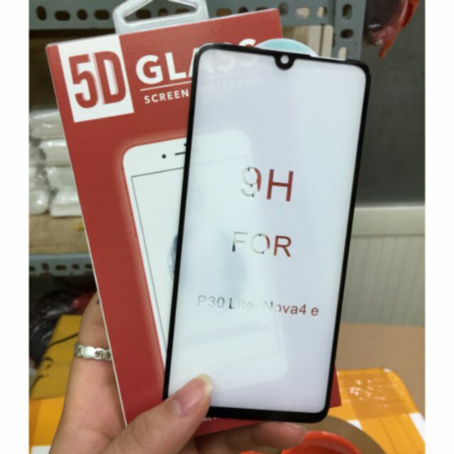 Kính cường lực full màn full keo 5D hàng xịn huawei p30lite/nova 4e
