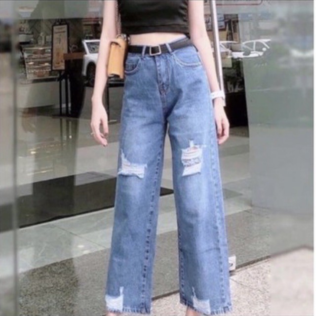 Quần Ông Rộng Cotton Bigsize Dài 105cm (392) - Rách Thời Trang Lưng Cao