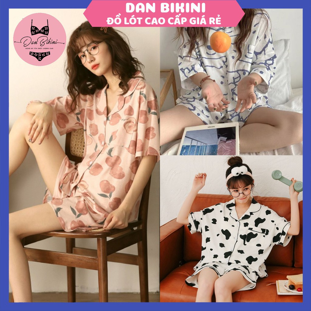 Đồ Ngủ Nữ  ❤️FREESHIP❤️ Đồ Bộ Ngủ Nữ Pyjama cao cấp mùa hè cộc tay - Quần Áo Ngủ Nữ ngộ nghĩnh đáng yêu mã QA06