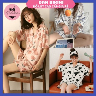 Đồ Ngủ Nữ  ❤️FREESHIP❤️ Đồ Bộ Ngủ Nữ Pyjama cao cấp mùa hè cộc tay - Quần Áo Ngủ Nữ ngộ nghĩnh đáng yêu mã QA06