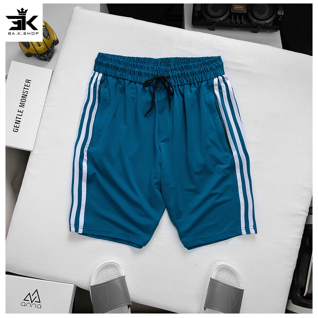 Quần thể thao nam ,quần đùi nam chất liệu kim cương thoáng mát phối kẻ 3 sọc cực đẹp  cho mùa hè