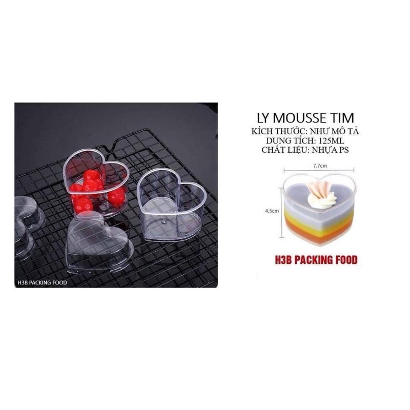 [Freeship] Combo 10 Ly Tim Làm Bánh Mousse