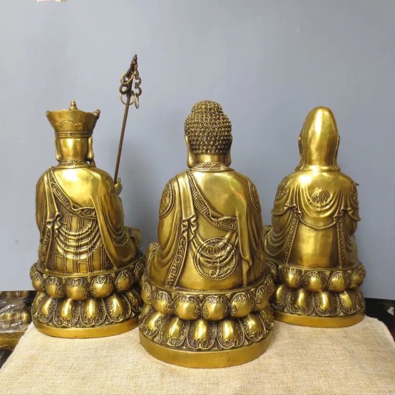 Bộ Tượng đồng Sa Bà Tam Thánh cao 30cm
