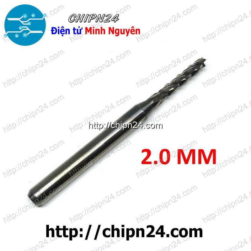 [1 CÂY] Mũi PHAY mạch in CNC HỢP KIM 2.0mm