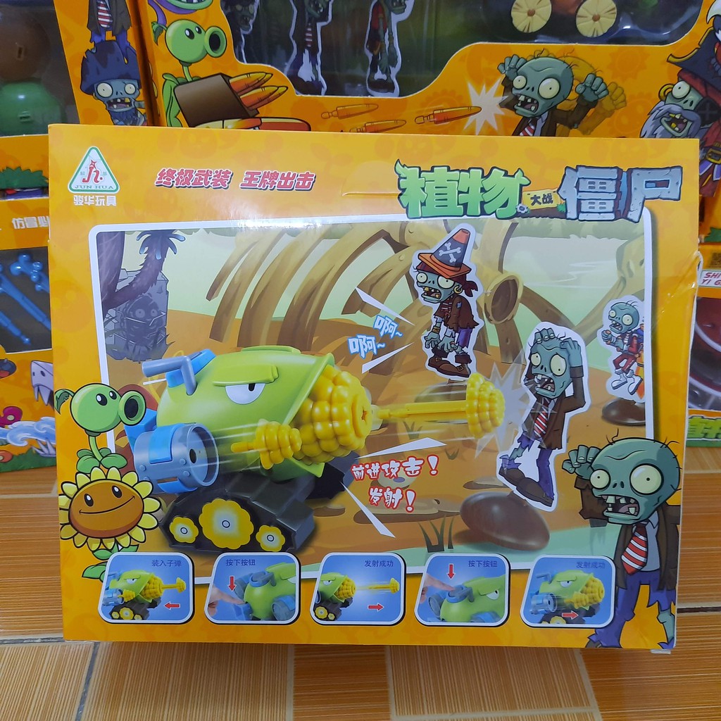 Đồ chơi Plants vs Zombies mô hình máy bắn ngô đồ chơi trẻ em hoa quả nổi giận