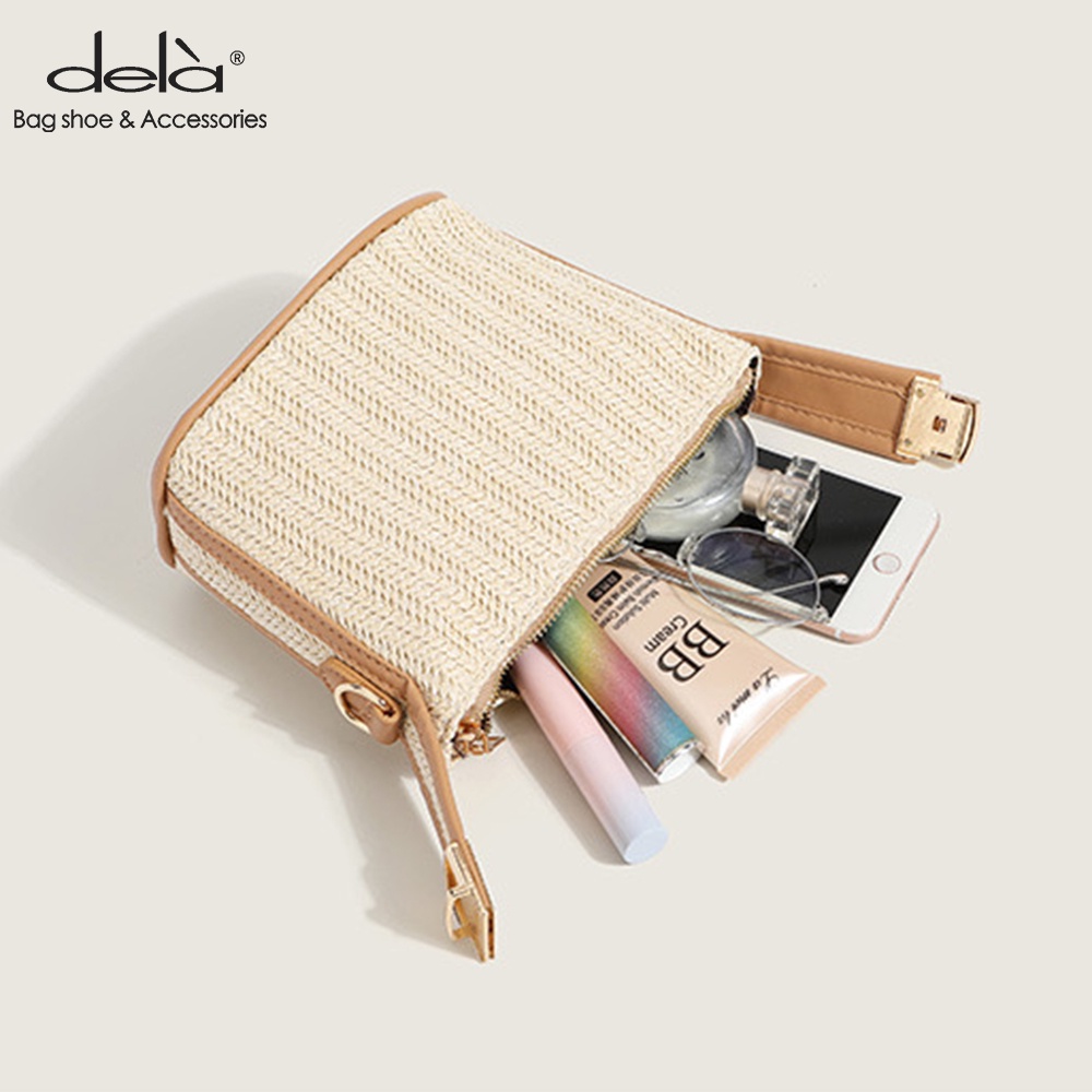 Dela Túi Xách Đeo Vai Đan Cói Thời Trang Đi Biển Dành Cho Nữ