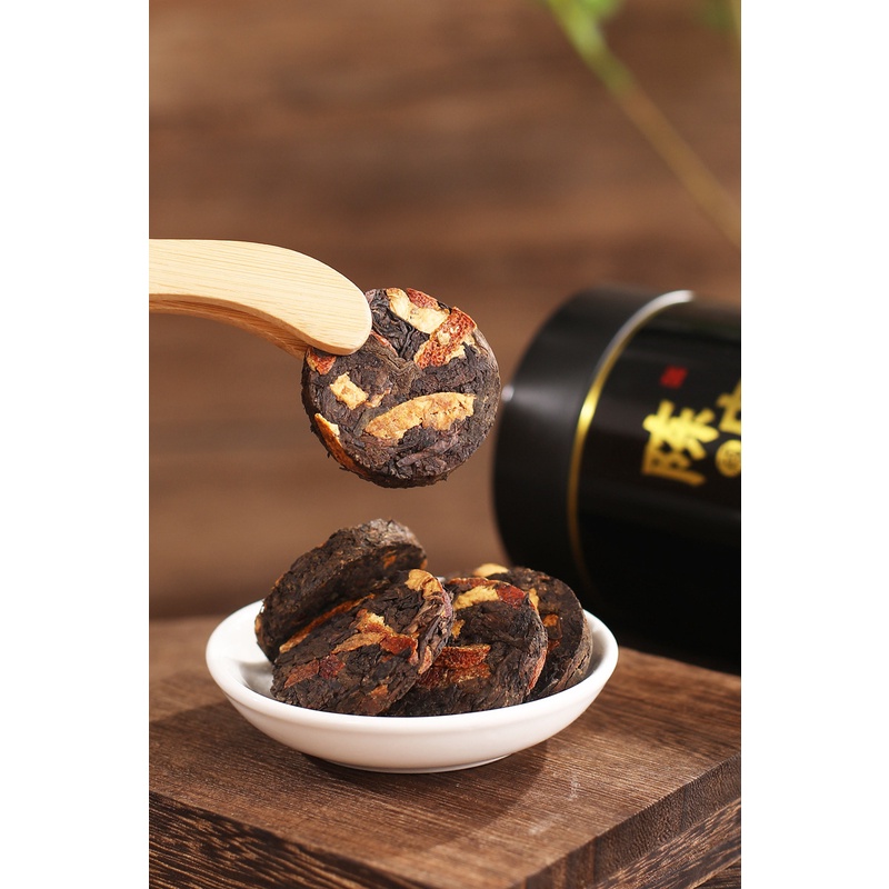 Trà Phổ Nhĩ Chín Vỏ Quýt Mãnh Hải Vân Nam (chia gói nhỏ 50 gram dùng thử)