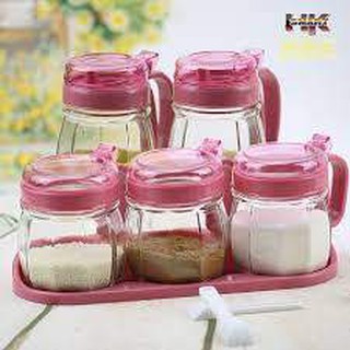 Bộ 5 lọ thủy tinh đựng gia vị cao cấp