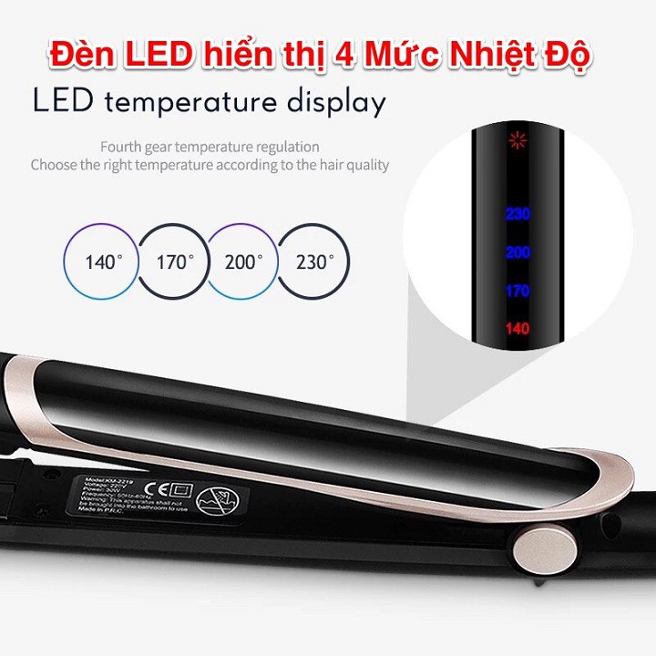 Máy uốn tóc kemei KM2219 cho mái tóc đẹp kiểu dáng mới - chưc năng uốn cụp - ép - uốn phồng - làm xoăn - tự động - mini