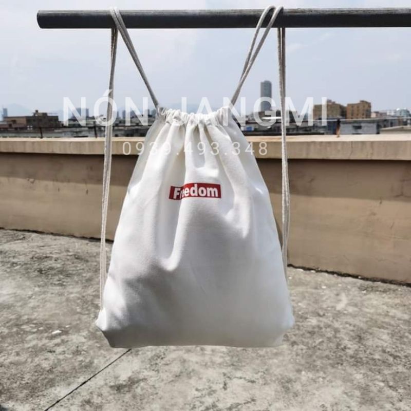 Balo Dây Rút Vải Canvas In Hình Dễ Thương