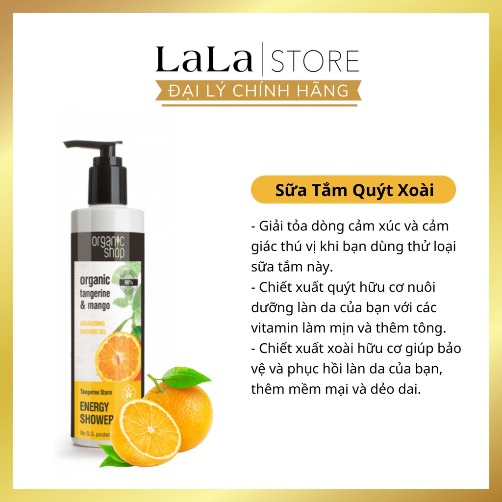 Sữa tắm Dưỡng Da Organic Shop Hữu Cơ 280ml