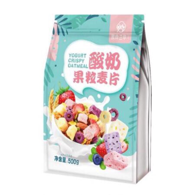 Ngũ Cốc Sữa Chua Ăn Kiêng Yogurt Crispy Oatmeal Xanh 500g