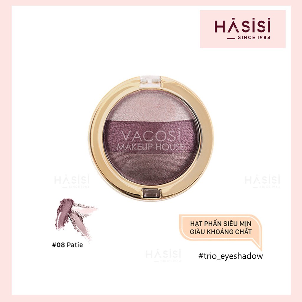 [chính hãng] PHẤN MẮT PHỐI 3 MÀU VACOSI Hàn Quốc - Hộp Tròn