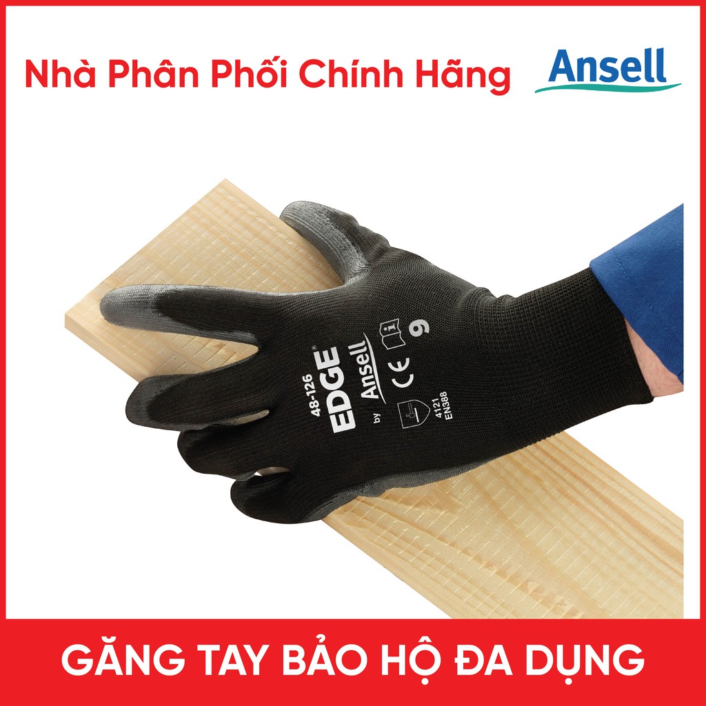 Găng Tay Bảo Hộ Đa Năng Ansell 48-126 Lớp PU Phủ Lòng Bàn Tay Làm Vườn, Khiêng Vác, Đóng Gói