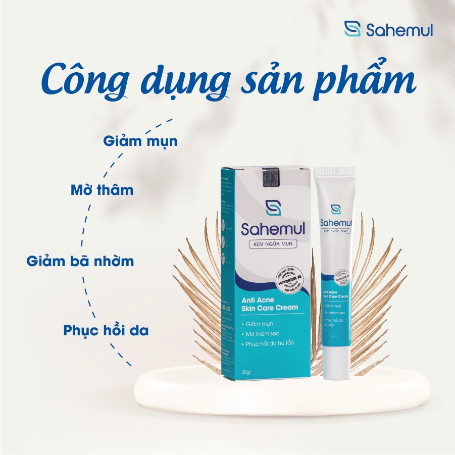 Combo Sỉ 10 tuýp kem ngừa mụn Sahemul 20gr - Dùng cho mụn viêm, mụn bọc, mụn mủ, mụn trứng cá và thâm mụn