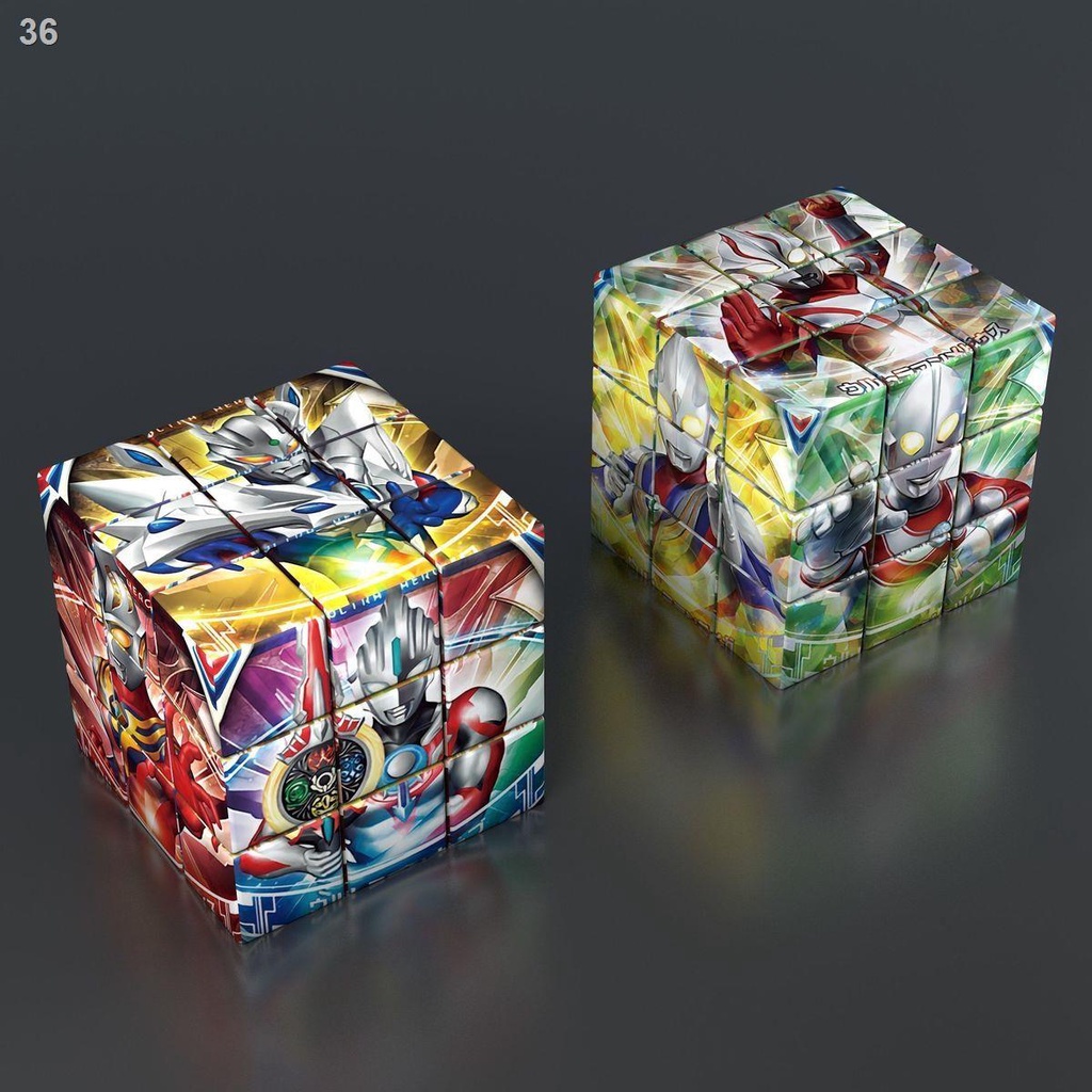 2021 ∈✓☾Đồ chơi khối Rubik dành cho trẻ em Phát triển trí tuệ Giải nén Hình Quà tặng Câu đố Bộ ba Phim hoạt Anime Ultram