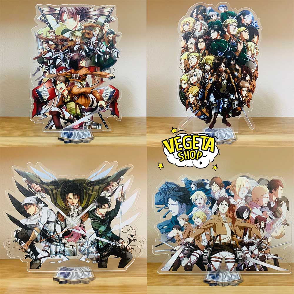 Mô Hình Tượng Standee Acrylic Mica 2 mặt - Attack On Titan - Mikasa Eren Armin Erwin Levi Hange Bertolt Annie Reiner AOT