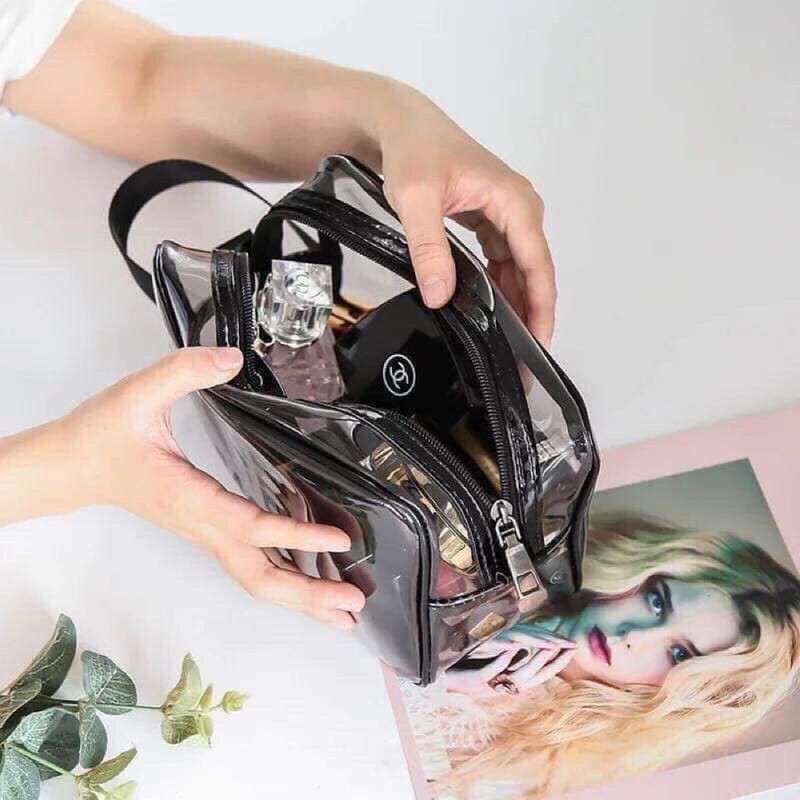 Set 3 Túi Đựng Mỹ Phẩm Trong Suốt Chống Thấm Nước Đa Dạng Kích Thước Đi Biển Đi Bơi Tiện Lợi Du Lịch
